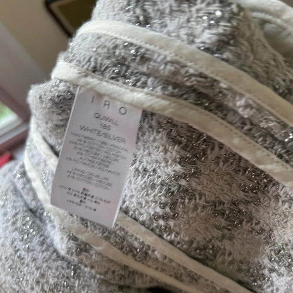 IRO quill tweed silver metallic open front jacket, size 40 - Picture 4 of 5